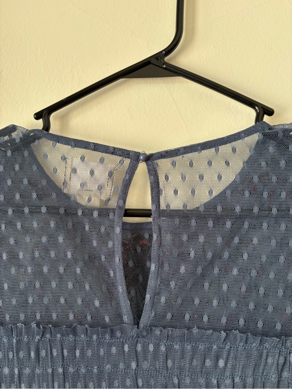 Maeve Blue Sheer Long-Sleeve Embroidered Tiered Dress - Picture 8 of 10